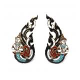 STERLING SILVER SIAM EARRINGS 7.41g