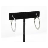 PAIR OF SILVERTONE HOOP EARRINGS