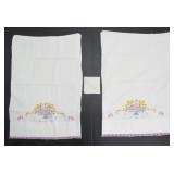 PAIR OF PILLOW CASES & HANDKERCHIEF