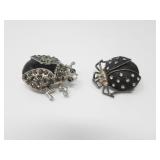 TWO BEETLE BROOCHES