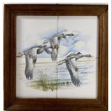 FRAMED FOUR-TILE CERAMIC MURAL