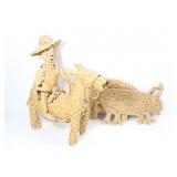 3 WOVEN RATTAN DECORATIVE PIECES