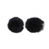 PAIR OF BLACK FAUX FUR SHOE CLIPS
