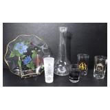 ORREFORS SWEDEN BUD VASE & ASSTD SHOT GLASSES