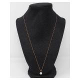 14KT YELLOW GOLD NECKLACE W/ WHITE STONE PENDANT