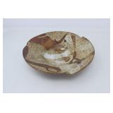 SIGNED HANDMADE EARTHENWARE DISH W/ SALT GLAZE