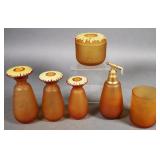 1930s French Art Deco Glass Vanity Set