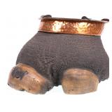 Antique Rhinoceros Foot Smoking Stand