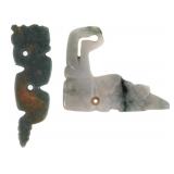 2 Pre-Columbian Jade Pendants, 800-1200AD