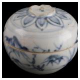 Vietnamese/Annamese Underglaze Blue Lidded Box
