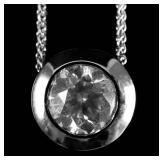 1.23 Carat Diamond Solitaire Necklace 14k WG