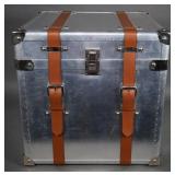 RALPH LAUREN Chrome Steamer Trunk Table