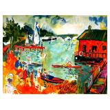 JEAN CLAUDE PICOT, Litho Harbor Scene, Signed