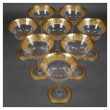 ST LOUIS "THISTLE" 8 Crystal Champagne Coupes