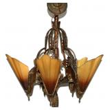 Art Deco Period Chandelier Light Fixture