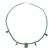 Precolumbian Jade & Emerald Necklace