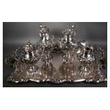 Portuguese Baroque-style .833 Silver Tea Service