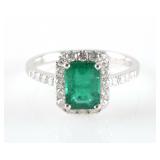 1.47 Carat Natural EMERALD 18k WG Ring