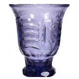 Antique Amethyst Cut Crystal Vase