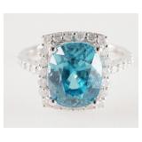 ZIRCON 8 carat 14k WG Ring w Diamonds