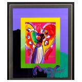 PETER MAX, Mixed Media Angel w/ Heart, Signed