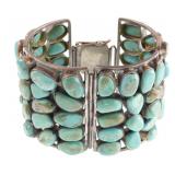 Vintage Sterling Silver Turquoise Bracelet