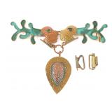 Vintage Mexican Mixed Metal Buckle Set