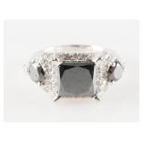 Black Diamond 14k White Gold Ring