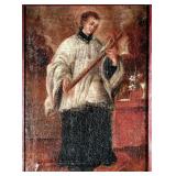 18C Spanish Colonial School Painting of a Saint