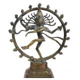 Old Hindu Bronze Dancing Shiva Statue