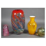 (4) Signed Blown Glass Object