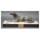 Art Deco Russian Wolfhound Statue Marble