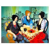 ITZAK TARKAY, Serigraph, Cafe at Sunset, Signed