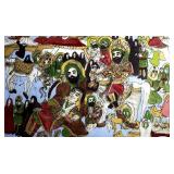 Persian Reverse Painted Glass Scene