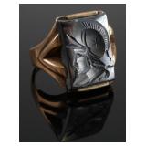 Hematite Intaglio 10k Gold Ring