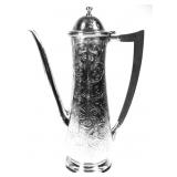 Hand Chased Sterling Silver Chocolate Pot