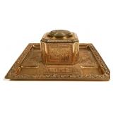 TIFFANY VENETIAN Gilt Bronze Inkwell