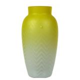 Blown Glass Vase in Yellow & White