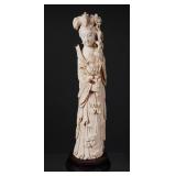 Antique Chinese Guanyin Ivory Statue