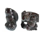 Two Signed Japanese Boxwood Netsuke