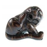 Signed Japanese Boxwood Tiger Netsuke