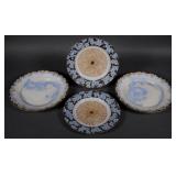 (4) Handpainted Japanese Plates