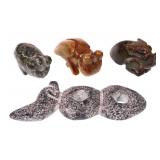 (4) Archaistic Chinese Stone Animal Carvings