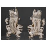 Pair Antique Chinese Carved Ivory Pieces