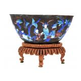 Vintage Chinese Enameled Bronze Bowl