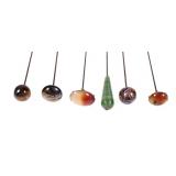 Lot of 6 Antique Glass Hat Pins Victorian