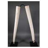 Antique 20" Walrus Ivory Tusks on Custom Base