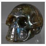 CRYSTAL SKULL 680g Labradorite Carved