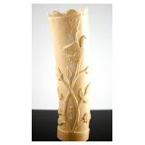Antique African Ivory Relief Carved Vase