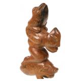 Archaistic Chinese Stone Carving, Man w/ Frogs